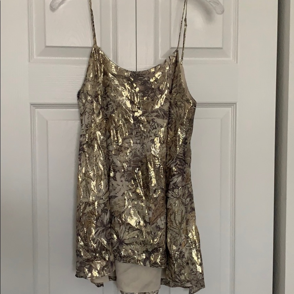 Haute Hippie Gold Strappy Tank